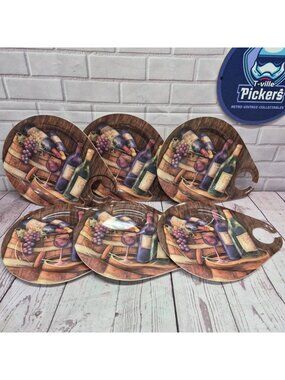 Susan Winget for Keller Charles Melamine Appetizer‎ Cocktail Plates~Lot Of 6